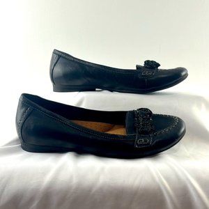 Cobb Hill Black Leather Ballerina Flats